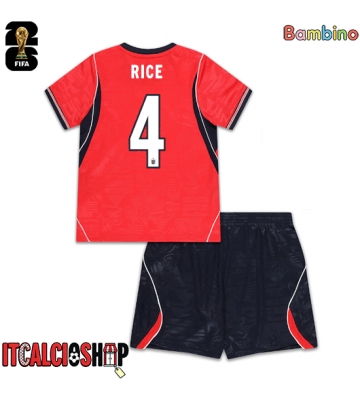 Inghilterra Declan Rice #4 Seconda Maglia Bambino Mondiali 2026 Manica Corta (+ Pantaloni corti)